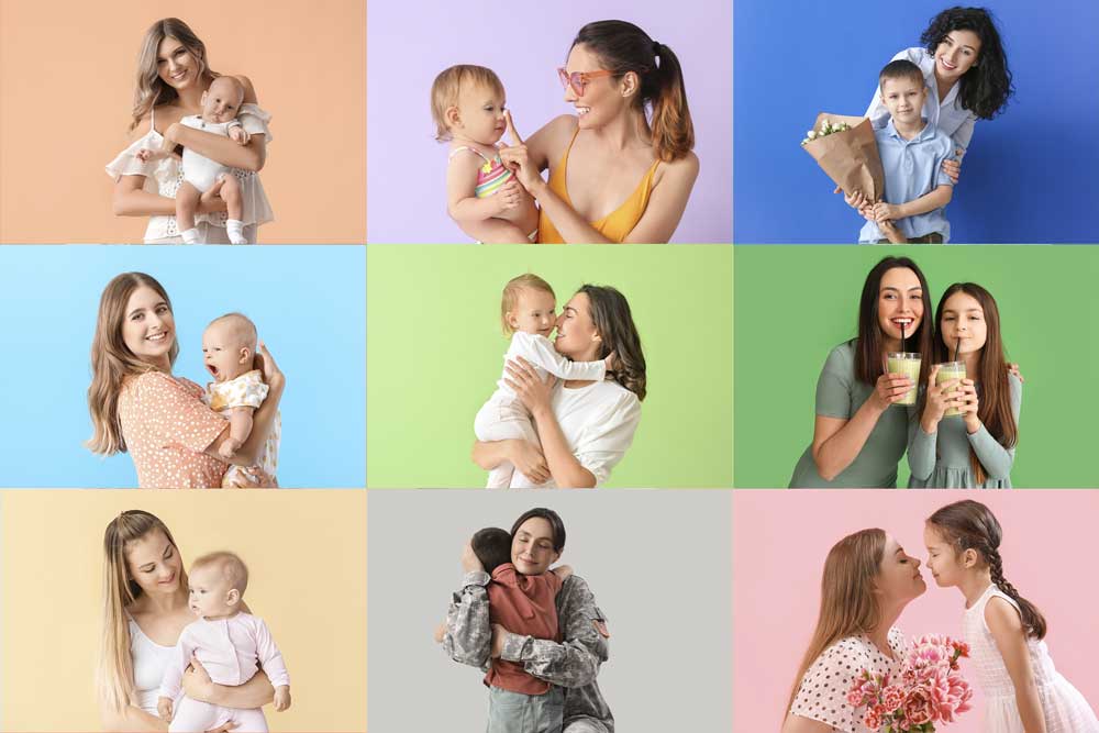 Mother-with-children-Collage Mother with children Collage